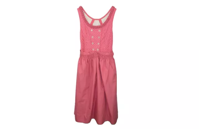 Dirndl Pink plaid cottagecore dress with apron Size XS