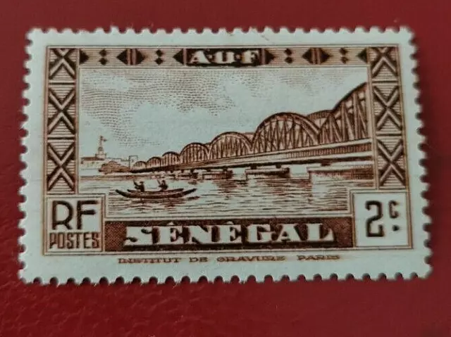 Senegal: 1935 -1940 Buildings - Faidherbe Bridge 2 C. Collectible Stamp.