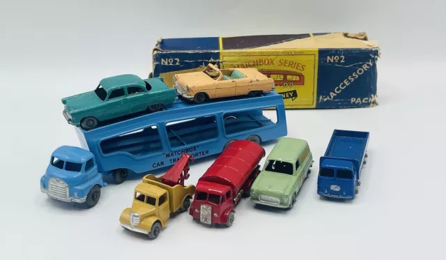 Matchbox Lesney Moko Accessory Pack 2 — Bedford Car Transporter & Cars Job Lot 2