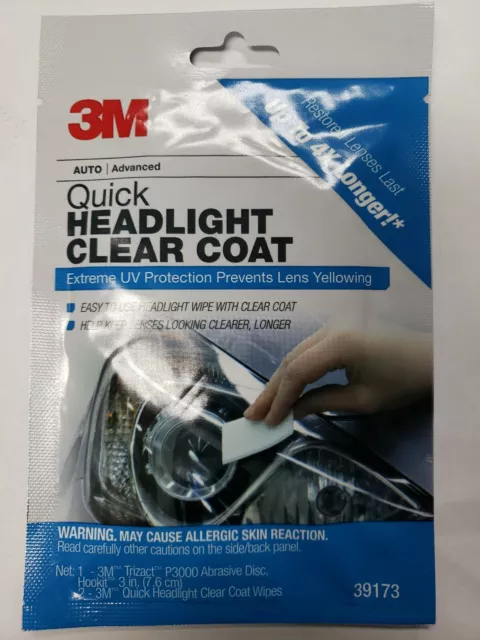 3M Quick Headlight Clear Coat, Cleans and Prevents Lens Yellowing - Pack of  3