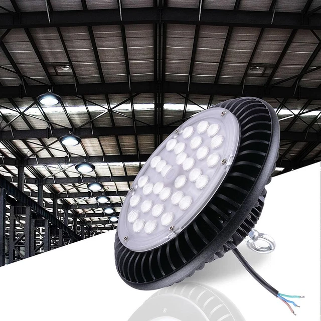100W Commercial LED High Bay Light UFO 12000lm Lamp Factory Industrial Warehouse