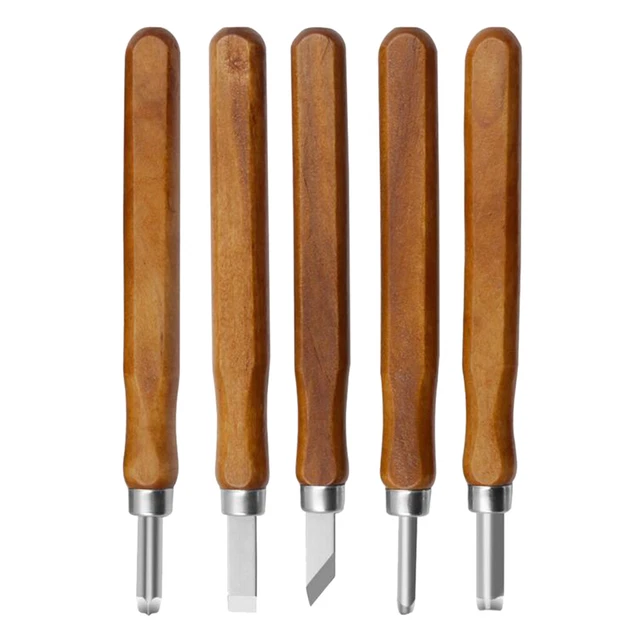 Juego de herramientas de tallado de madera 5 piezas escultura a mano cincel mecanizado de madera
