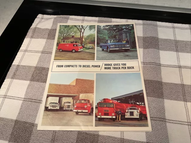 Original 1968 Dodge Truck Full Line Foldout Sales Brochure 68 Pickup Cab