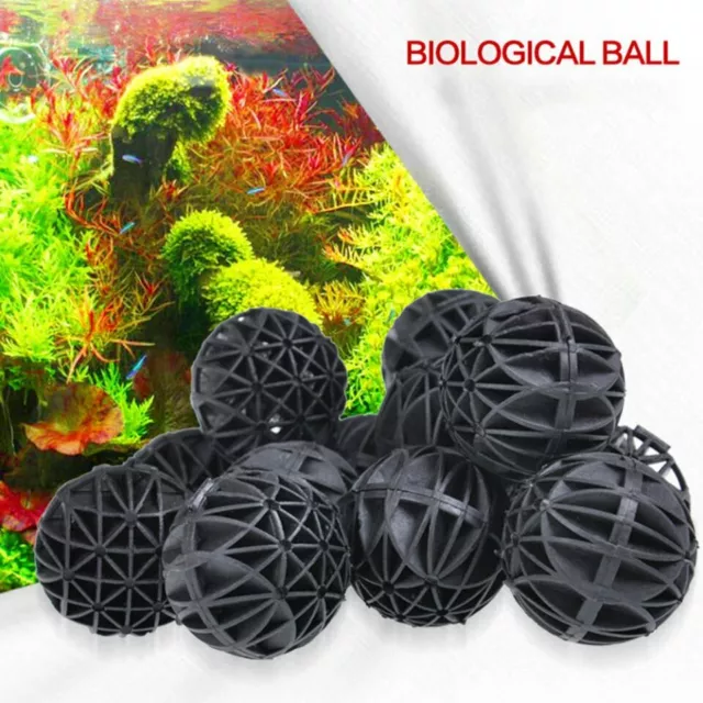 50/100pcs Aquarium Pond Reef Bio Black D16mm Balls Fish Tank Air Pump Caniste