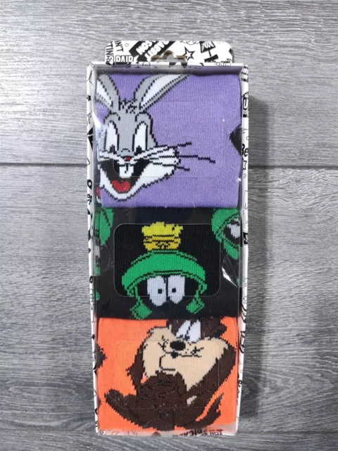 Looney Tunes Socks Mens Size 10-13 Fits Shoe Size 8-12 Bugs Bunny Marvin Martian