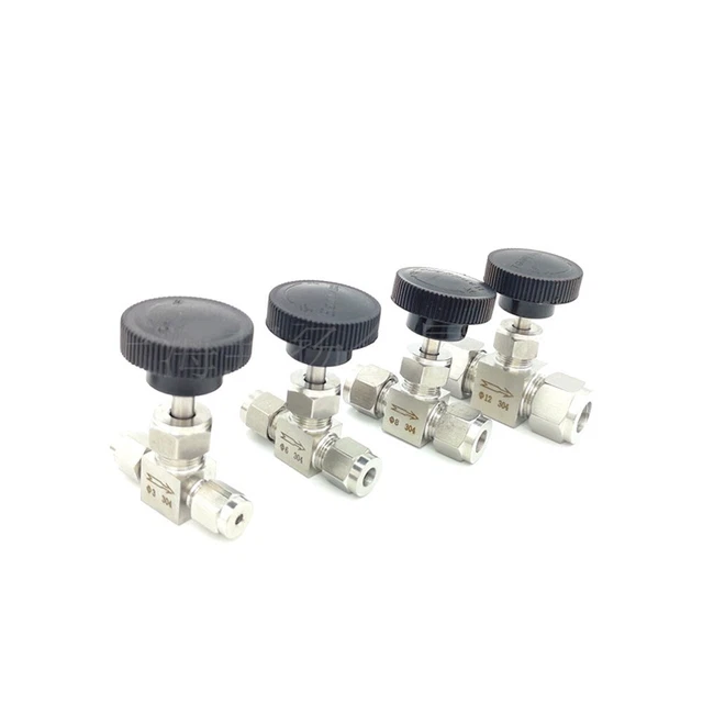 Versatile Stainless Steel 304 Needle Valve Perfect for Different Tube Sizes