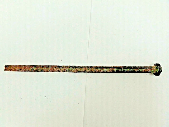 RARE 6" BIG NAIL 1 Rectangle 0.42 x 0.23" spike wrought iron Head 0.52" X 0.48" 3