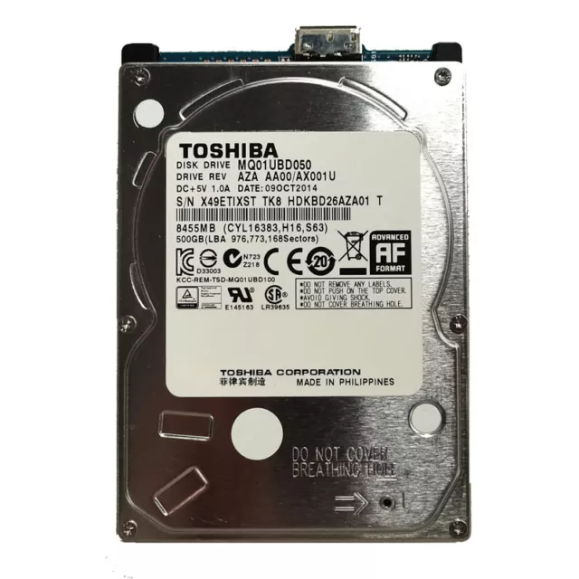 Toshiba 500GB MQUBD050 2.5" USB 3.0 Portable External HDD Hard Disk Drive