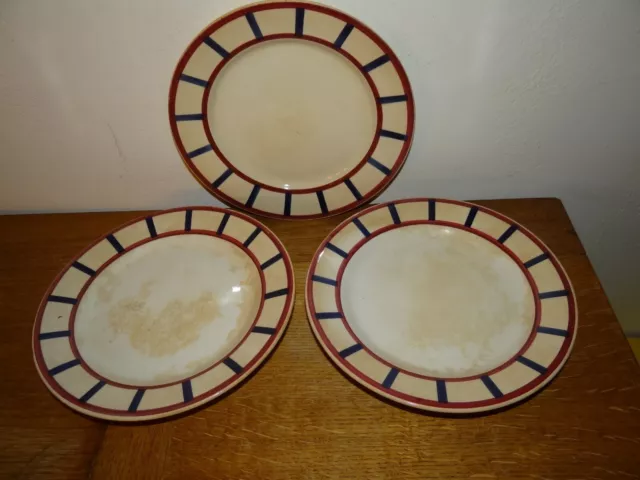 1 Assiette et 2 Plats Pied Douche en Faïence HBCM Béarn Basque