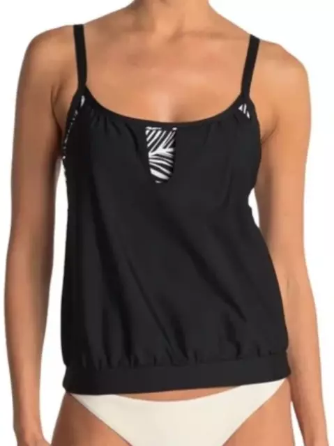 NEXT Swim Amadora Double Up Swim Tankini Top Black Sz 32B/C NEW NWT N140