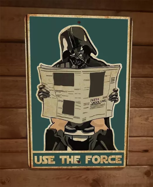 Use The Force Darth Vader on Toilet Star Wars 8x12 Metal Wall Sign Poster