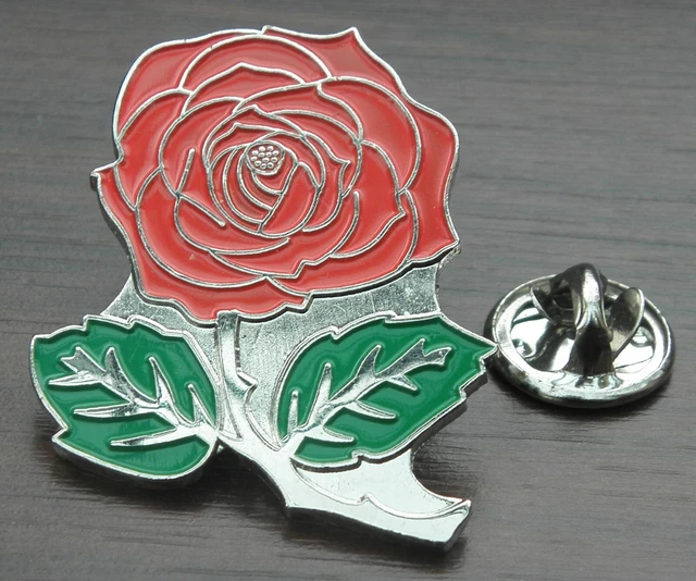 Beautiful English Red Rose Flower England Lapel Hat Cap Tie Pin Badge Brooch
