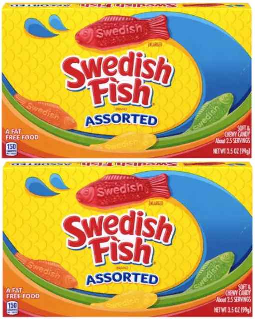 907870 2X 99G Theatre Box Swedish Fish Brand Assorted Flavours Soft Chewy Candy