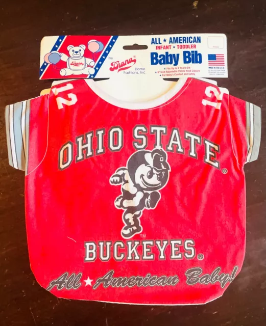 Adorable Ncaa Ohio State Buckeyes Football Jersey All American Baby Toddler Bib
