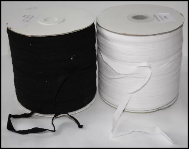 Cotton/Polyester Bunting Apron Twill Tape – 6Mm Black/White – Various Lengths