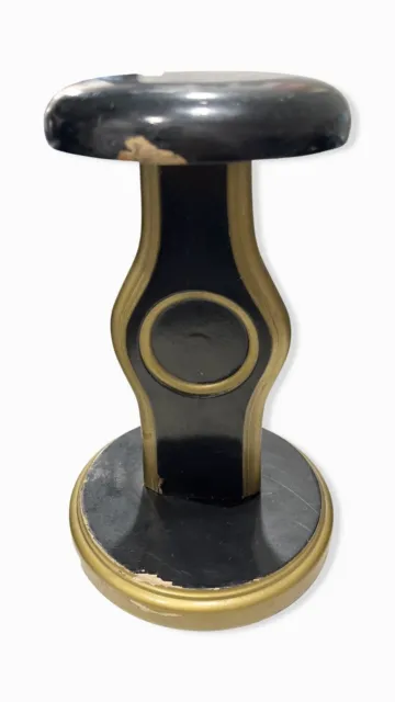 Hat Stand Art Deco Tabletop Wood Painted Black Gold Trim Mens Fedora Vintage