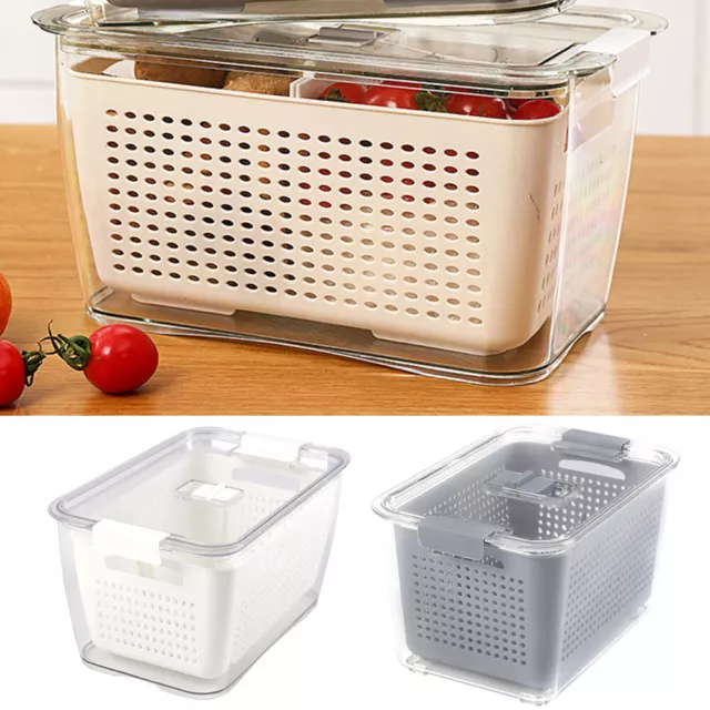 Clear Food Container Acrylic Food Storage Boxes w/ Lid Clip Seal Lock Fresh Box