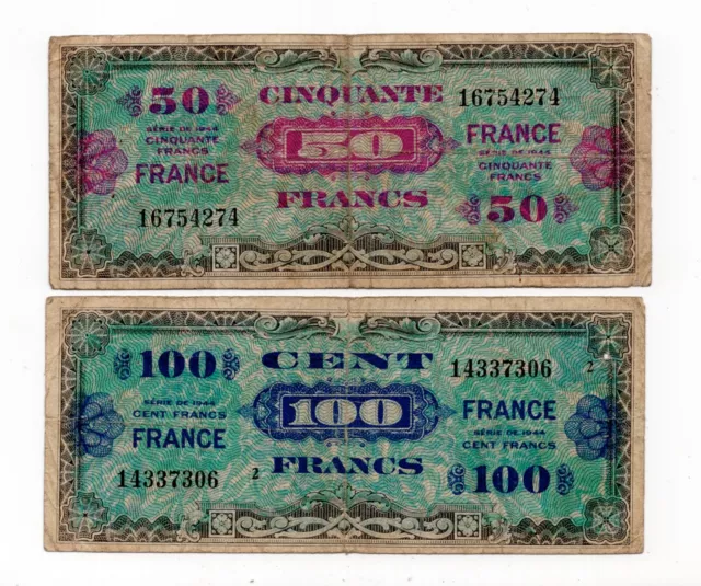 Billet France  50 and 100  Francs 1944