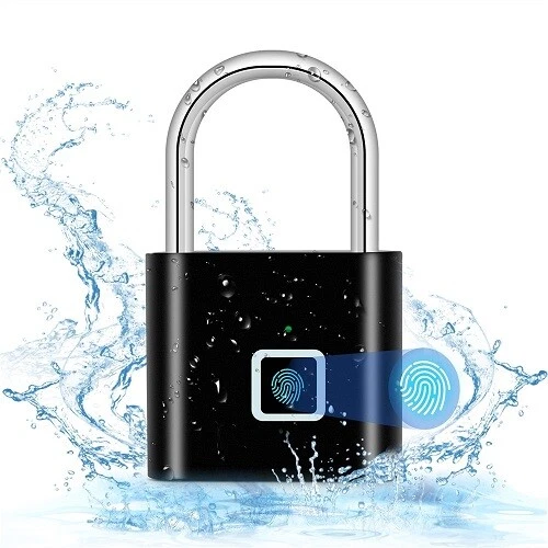 Waterproof Door Lock 0.2sec Unlock Portable Anti-theft Padlock Keyless USB Char