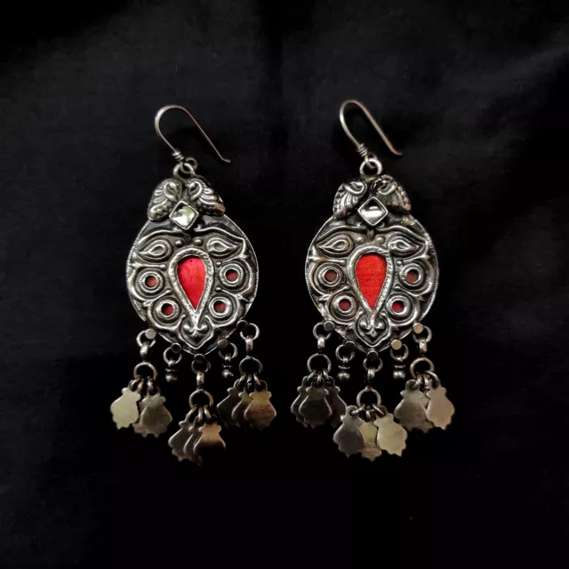 Handmade Art Deco Style Filigree Design In Solid 925 Silver Hook Women's Earring