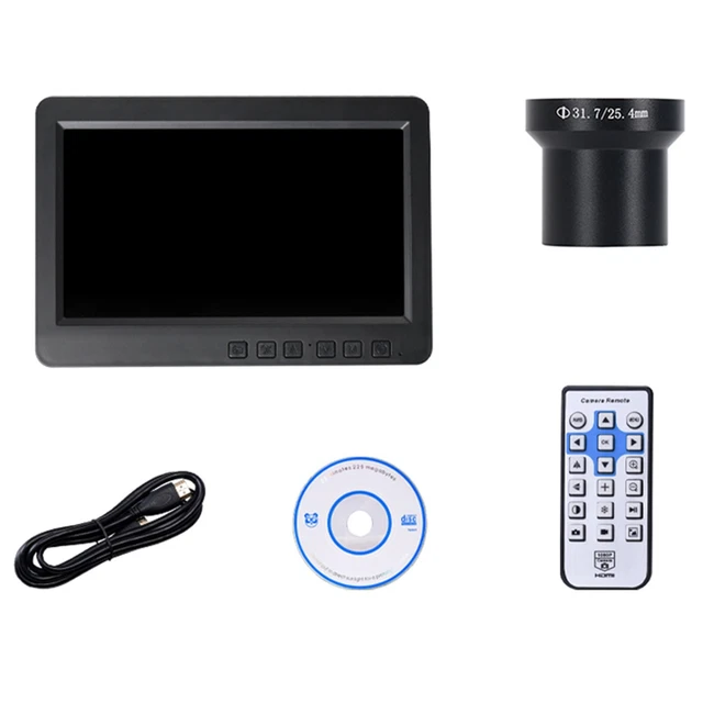 Fotocamera oculare fotocamera costruita manuale HD su schermo monitor nero