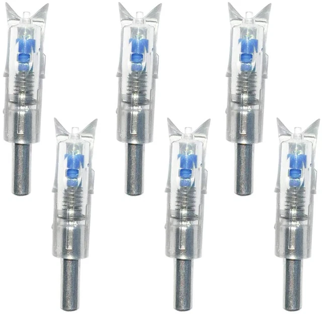 6PCS Lighted Nocks for Crossbow with .300''/7.62Mm inside Diameter,Half Moon