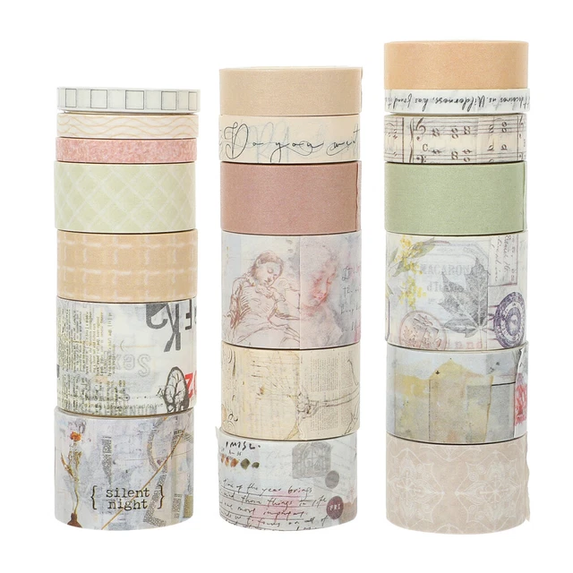 20 Rolls Planer-Abdeckbänder Handkontenbänder Altes Washi-Tape Tagebuch Sanft