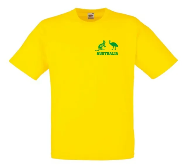 Australia Kids Boys Girls Child Australian Yellow Supporters T-Shirt All Sizes