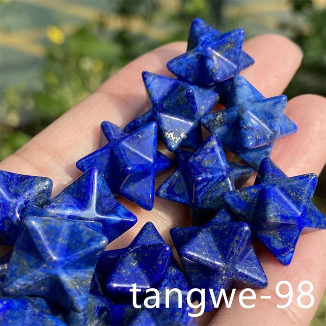 10pcs Natural Lapis lazuli jasper Crystal Carved  Merkaba Star Reiki Healing