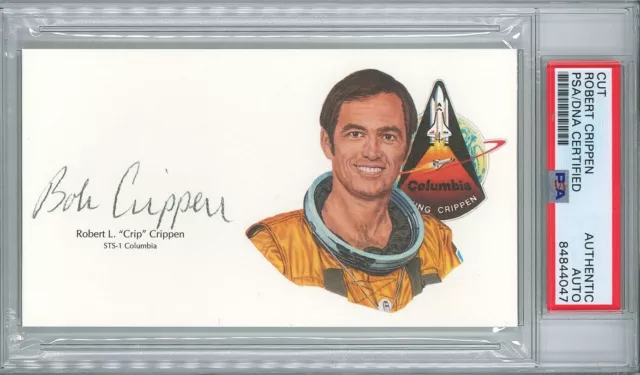 Robert Crippen Signed Cut Signature Psa Dna 84844047 Columbia Sts-1 Astronaut