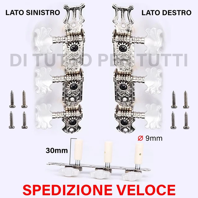 Pioli Chitarra Corde Ricambio 3r3l Tasto Taste Taste Taste Maglie Testa Per Chitarra Elettrica Acustica - Foto 7