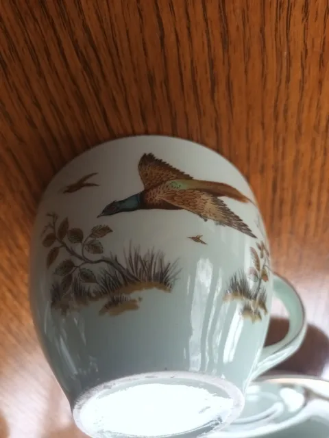 Alfred Meakin. Celadon Green. Pheasants. Cup And Saucer 3