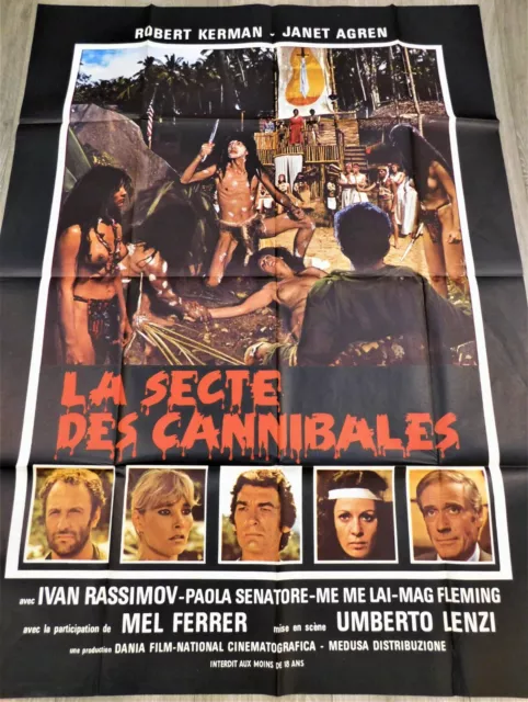 La Secte des Cannibales Affiche ORIGINALE 120x160cm *47" 63" 1980 Umberto Lenzi