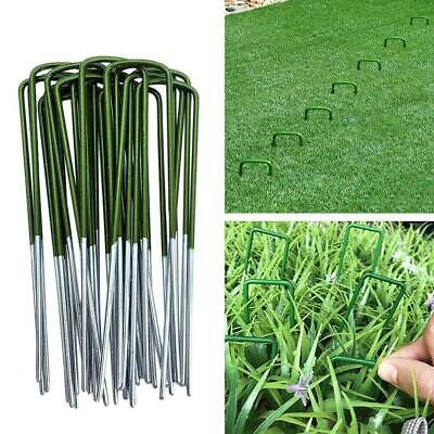 Weed tessuto zincato Staples GARDEN TURF PERNI FISSAGGIO Peg U grasss artificiale 3