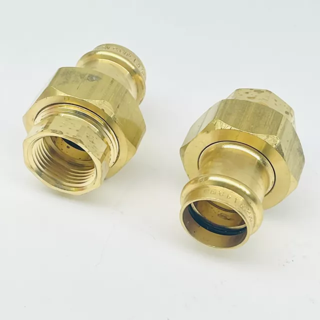 LOT OF 2 APOLLO-PRESS 8733-3 F-PRESS UNION, 1" NOMINAL, C x FNPT, BRASS 10075876