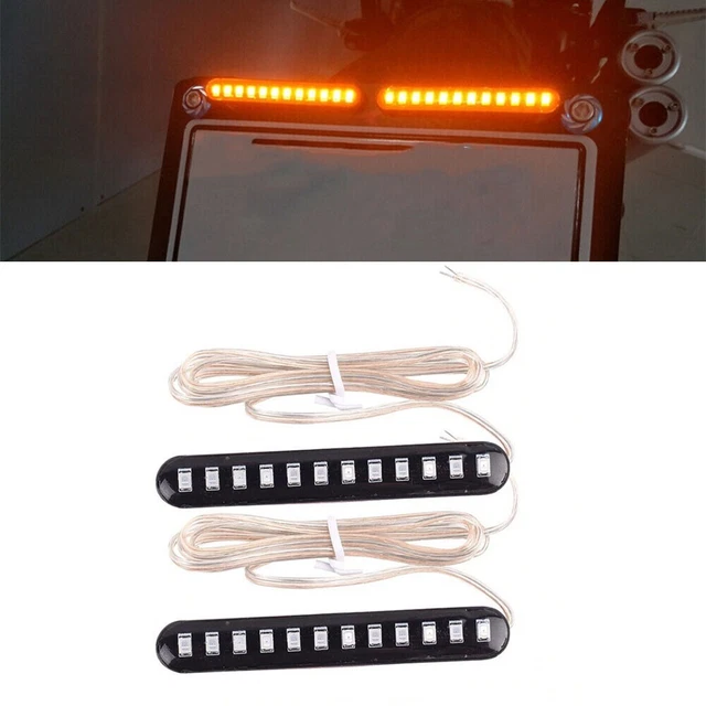 Luce di rotazione moto 12 LED DC 12 V targa acqua corrente barra luminosa
