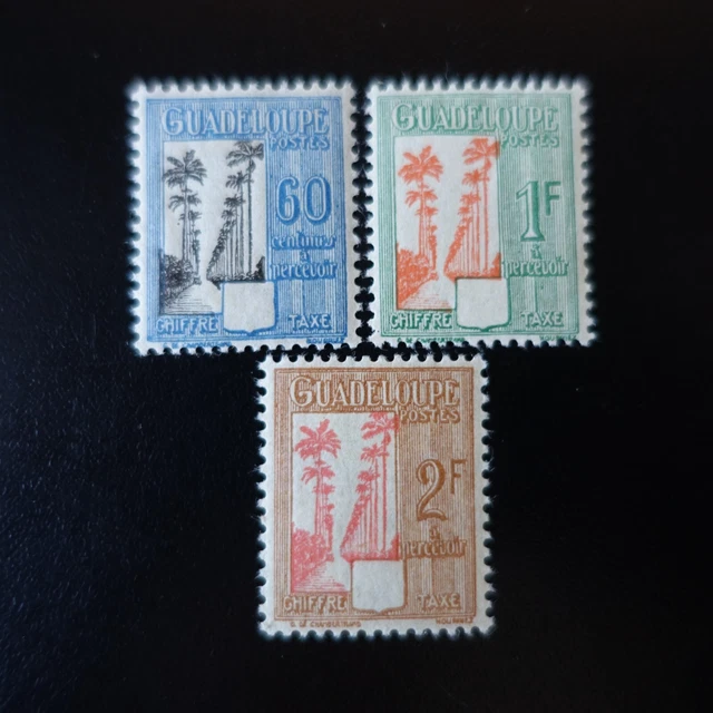 France Colonie - Guadeloupe Timbre Taxe N°38/40 Neuf ** Luxe Mnh