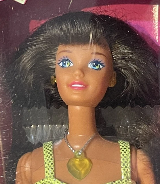 1997 Vtg Sweetheart Barbie Doll Brunette Hair Neon Dress NIB!! 2