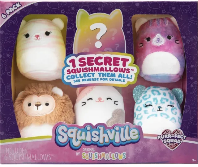 Squishville Squishmallows - Purr-feet Squad Six Pack - 2-Inch Plush - Brand New
