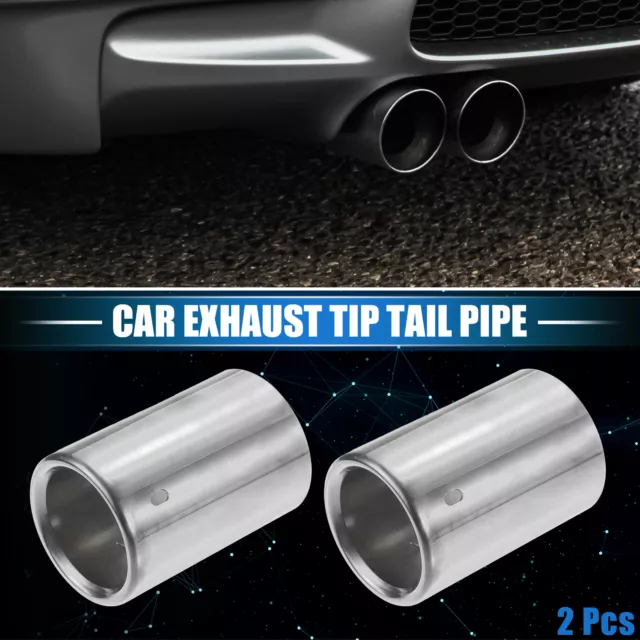 2 Pcs Car Exhaust Tip Tail Pipe for BMW 328i 325i E90 2007-2010 Silver Tone