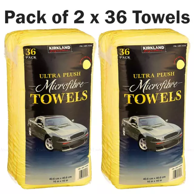 Kirkland Microfibre Ultra Plush Eurow Microfiber Car Cloth Pack of 2 x 36 Towels