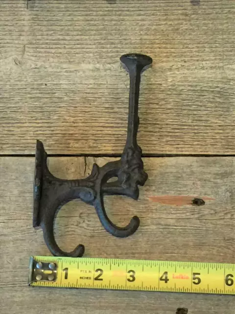 Antique Cast Iron Wall Hooks Victorian Ornate Towel Coat Hat Hangings 3