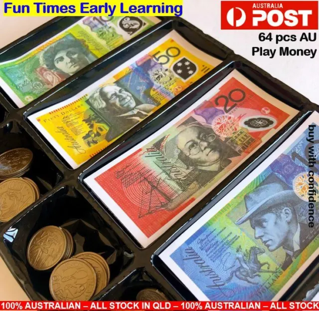 Kids Play Money Australian Play Money Coins & Notes Maths Pretend Shopping Money