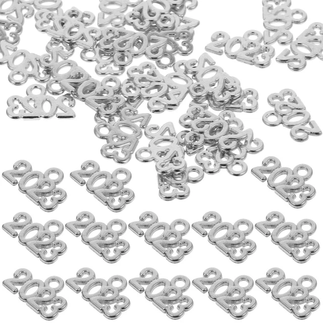 100 Pcs Bijoux Accessoires Alliage 2023 Année Symbole Charmes De Graduation