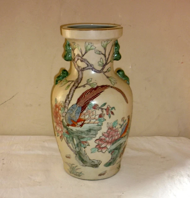 VASE PORCELAINE DE Chine Qianlong Chinese Porcelain red Marks Canton