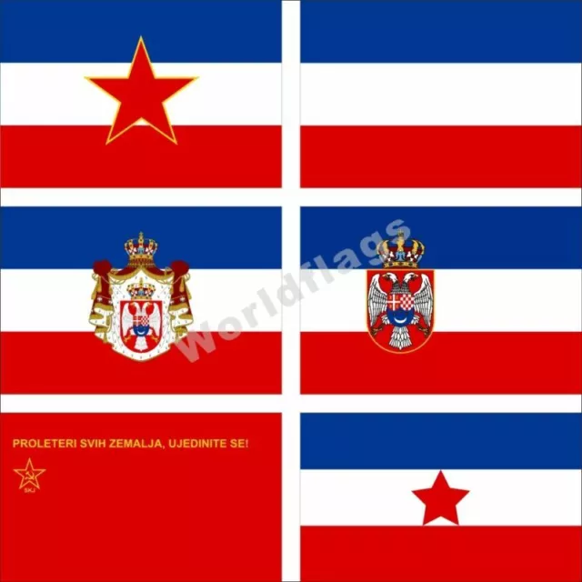 Yugoslavia Flag 3X5FT SFR Kingdom League of Communists Democratic Federal