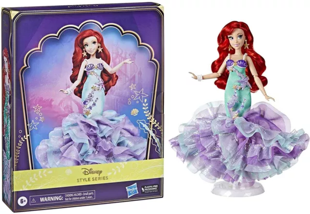Bambola Ariel Disney Style Series nuova con scatola sigillata La Sirenetta da collezione Hasbro