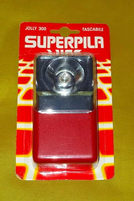 Superpila Luce Vintage Jolly 300 Tascabile Nuova In Blister '80 #2