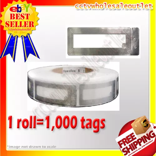 1000 PCS CHECKPOINT COMPATIBLE (19mm X 65mm)COSMETIC SOFT LABEL TAG ROLL 8.2MHZ