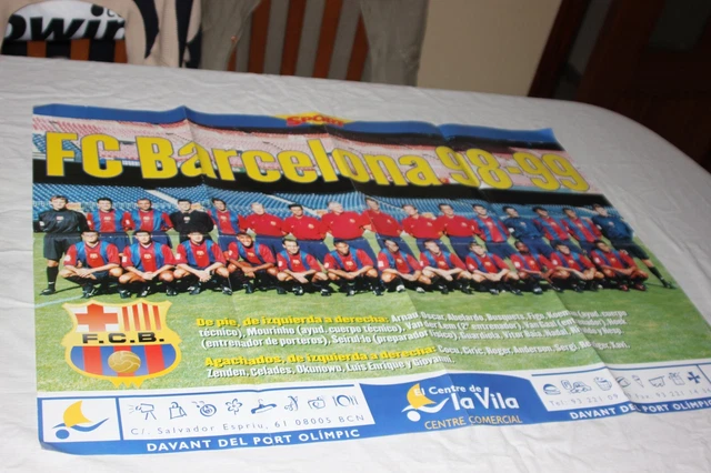 Poster Molto Antico Ant. F.C Barcelona Stagione 1998 1999 Con Tutte La Stencil